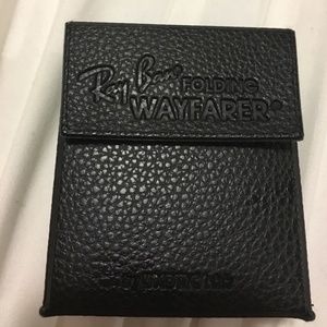RAY-BAN LEATHER CASE FOR FOLDING SUNGLASSES BLACK